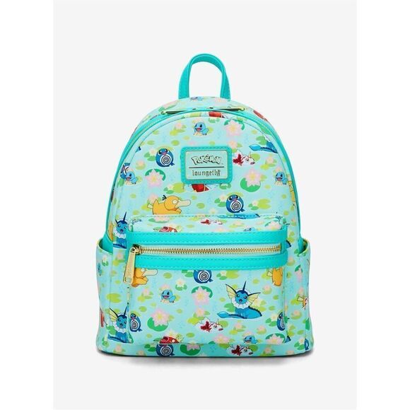 Loungefly Pokémon Water Type Lily Pad Allover Print Mini Backpack - Picture 3 of 5